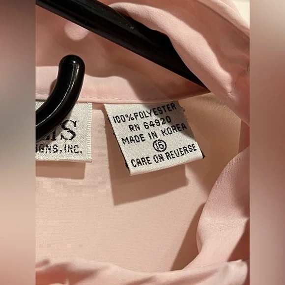 Vintage Soft Pink Blouse Size 16 - Picture 4 of 10